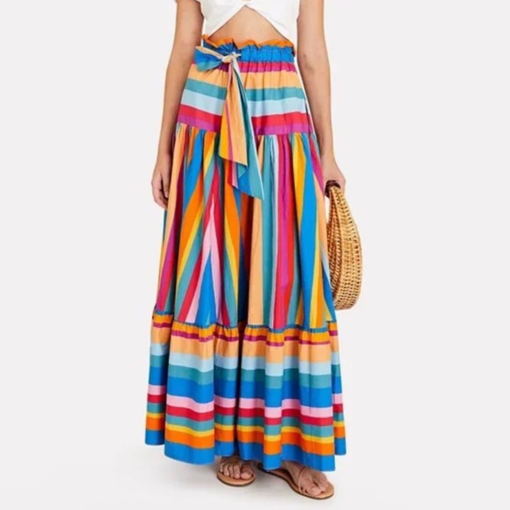 FARM Rio Striped Scarf Maxi Skirt